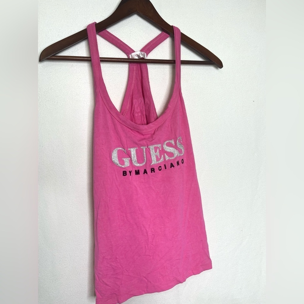 Guess By Marciano Pink Racer Back Style Tank Top Sz S